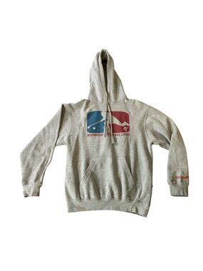 International Broomball League Pennant Hoodie Gray Small